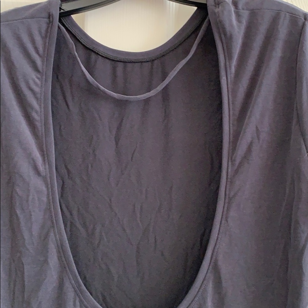 Back Cut Out Drapey Grey American Apparel Shirt